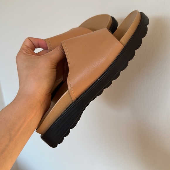 Bata Shoes Slides Sandals Genuine Leather VINTAGE - Picture 3 of 5